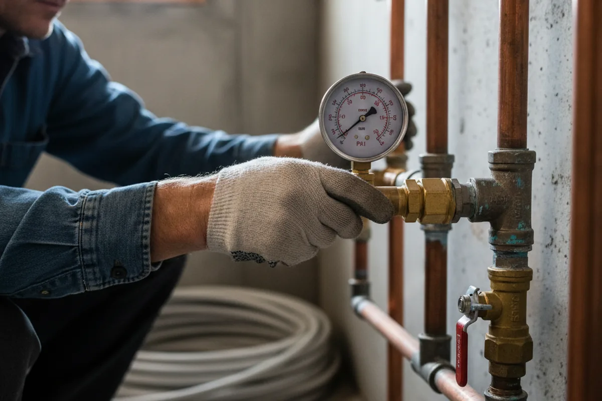 Pressure testing a repaired line during Water Line Repair in Playa Vista